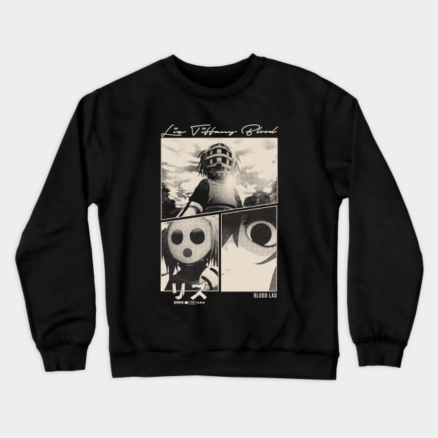 Liz Blood Lad Anime Fanart Crewneck Sweatshirt by Gloomeeey